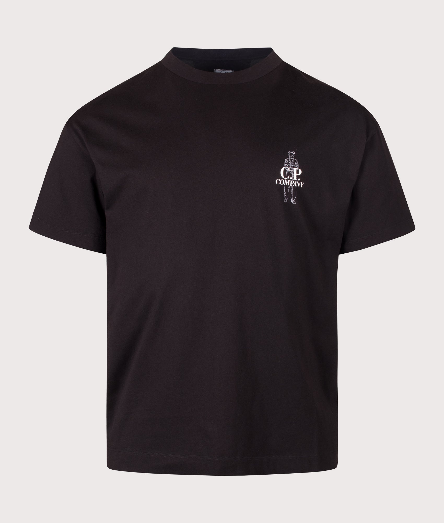C.P. Company Comfort Fit 30/1 Jersey Logo T-Shirt Black
