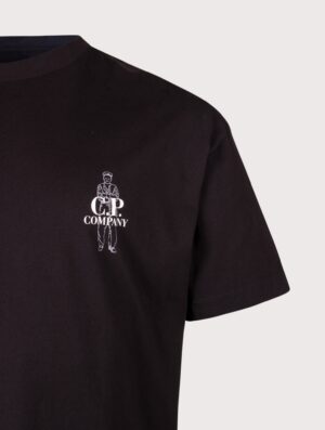 C.P. Company Comfort Fit 30/1 Jersey Logo T-Shirt Black