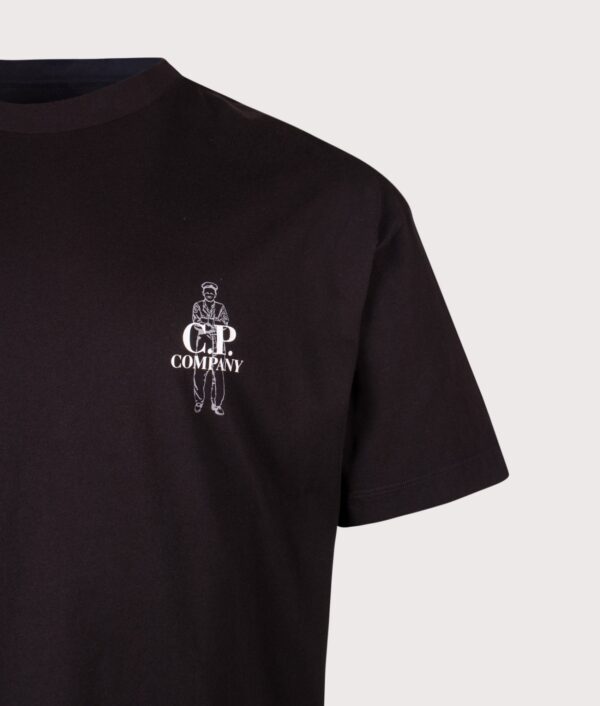 C.P. Company Comfort Fit 30/1 Jersey Logo T-Shirt Black