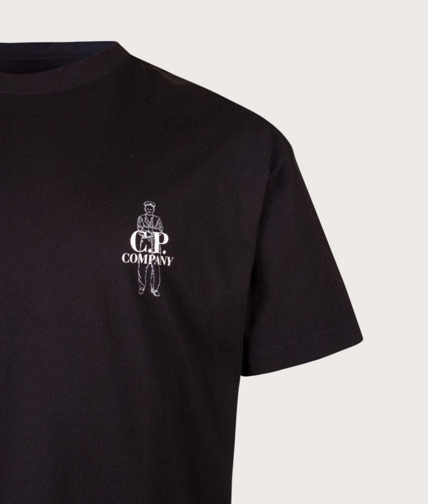 C.P. Company Comfort Fit 30/1 Jersey Logo T-Shirt Black