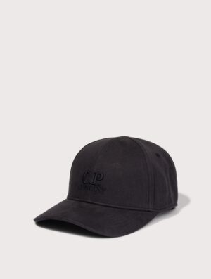 C.P. Company Gabardine Logo Cap Black