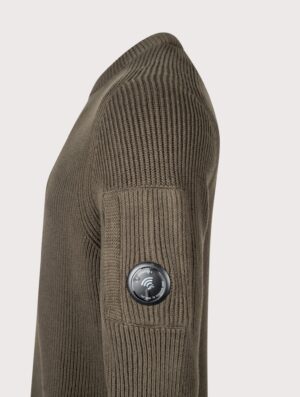 C.P. Company Full Rib Cotton Crewneck Lens Jumper Ivy Green