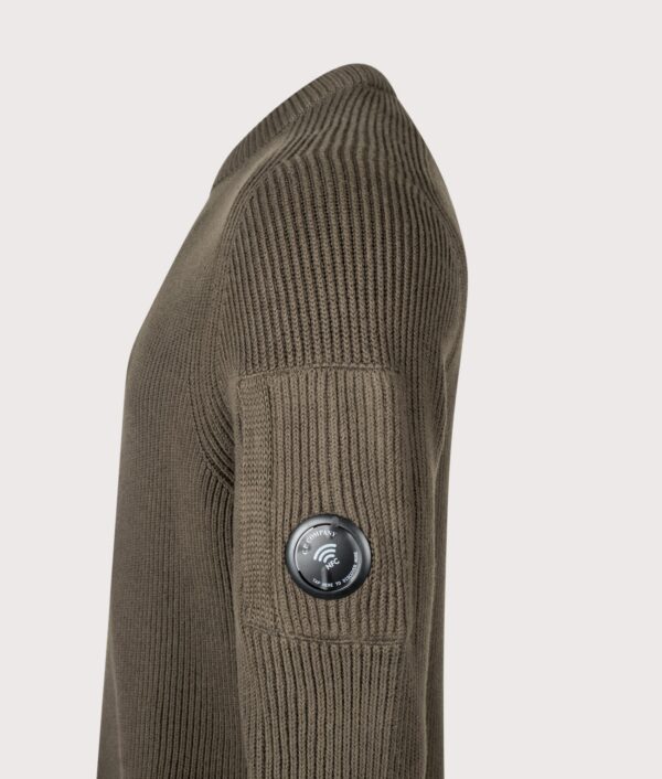 C.P. Company Full Rib Cotton Crewneck Lens Jumper Ivy Green