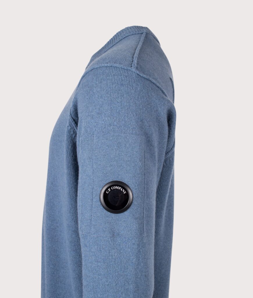 C.P. Company Lambswool GRS Crewneck Lens Jumper Orion Blue
