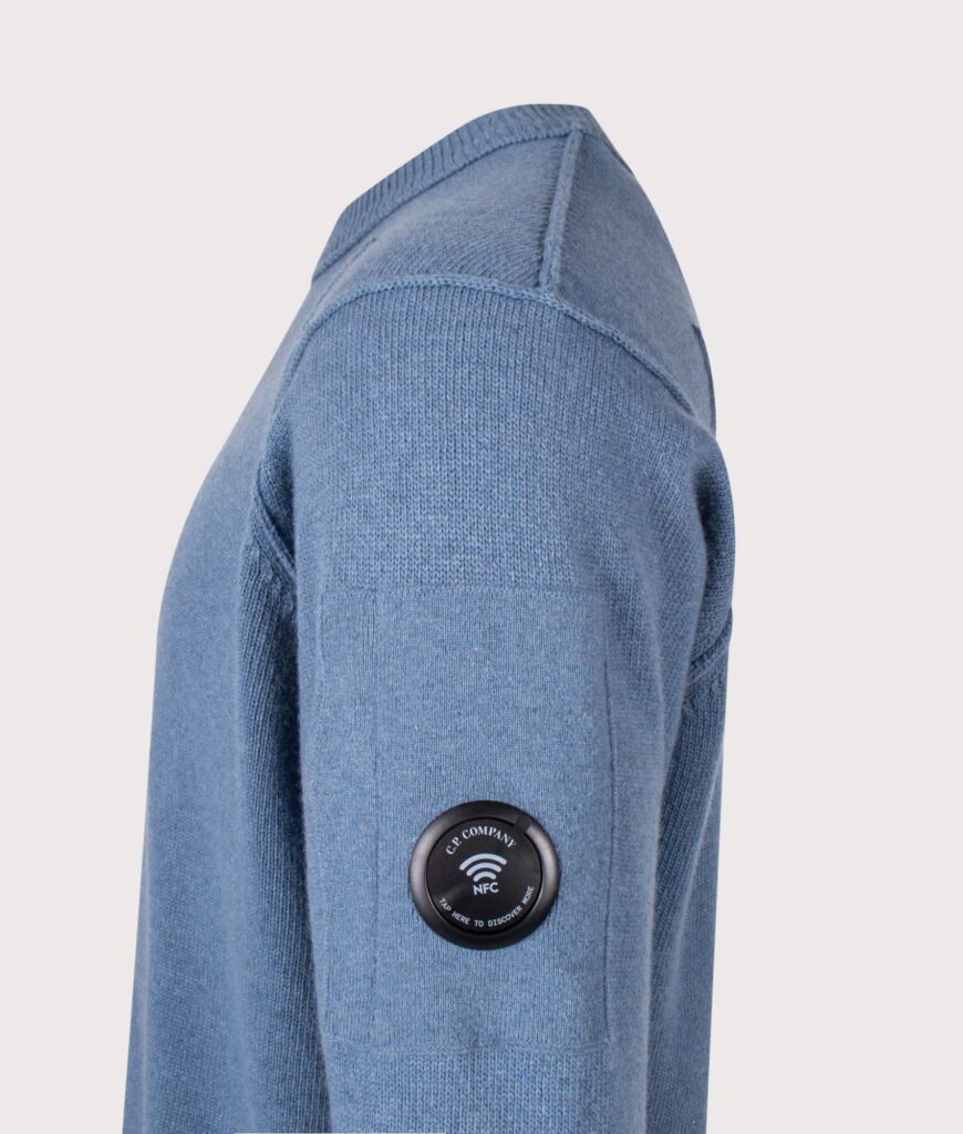 C.P. Company Lambswool GRS Crewneck Lens Jumper Orion Blue
