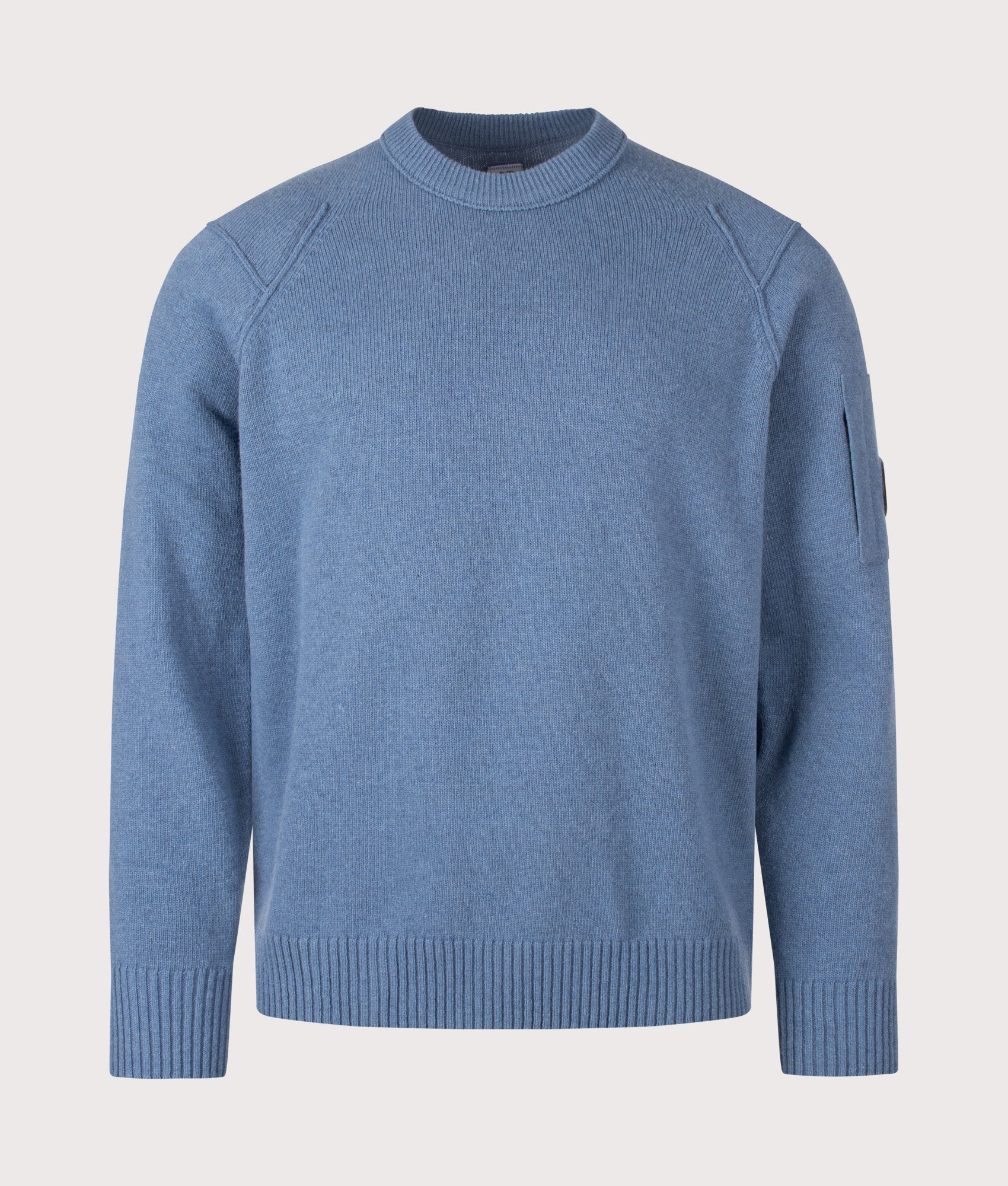 C.P. Company Lambswool GRS Crewneck Lens Jumper Orion Blue