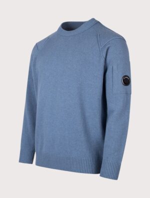 C.P. Company Lambswool GRS Crewneck Lens Jumper Orion Blue
