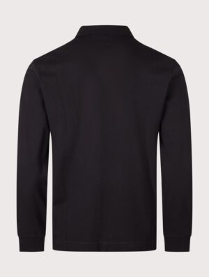 C.P. Company Long Sleeve Stretch Piquet Zip Polo Shirt Black