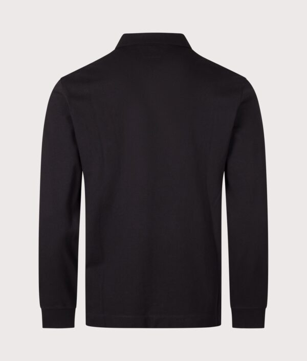 C.P. Company Long Sleeve Stretch Piquet Zip Polo Shirt Black