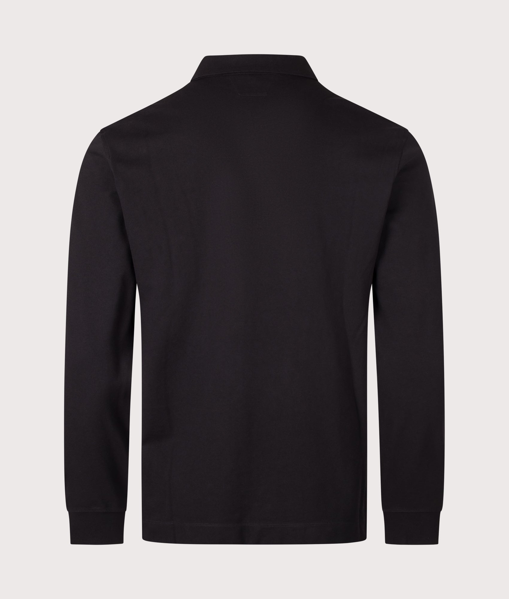 C.P. Company Long Sleeve Stretch Piquet Zip Polo Shirt Black
