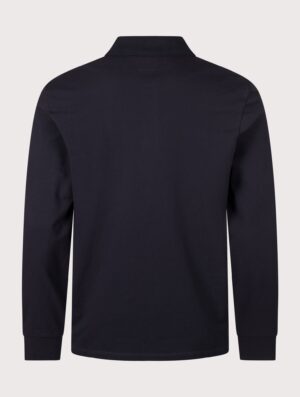 C.P. Company Long Sleeve Stretch Piquet Logo Polo Shirt Total Eclipse
