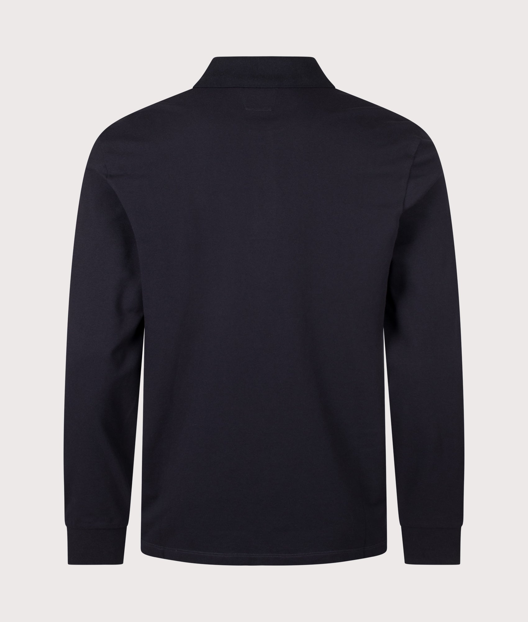 C.P. Company Long Sleeve Stretch Piquet Logo Polo Shirt Total Eclipse