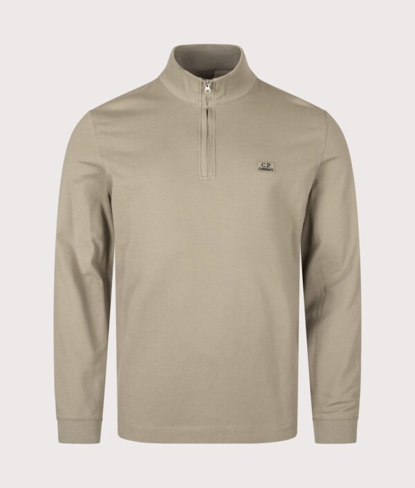 C.P. Company Stretch Piquet Quarter Zip Sweatshirt Fallen Rock
