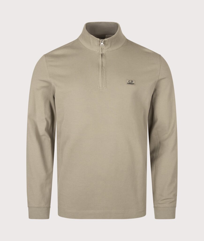 C.P. Company Stretch Piquet Quarter Zip Sweatshirt Fallen Rock