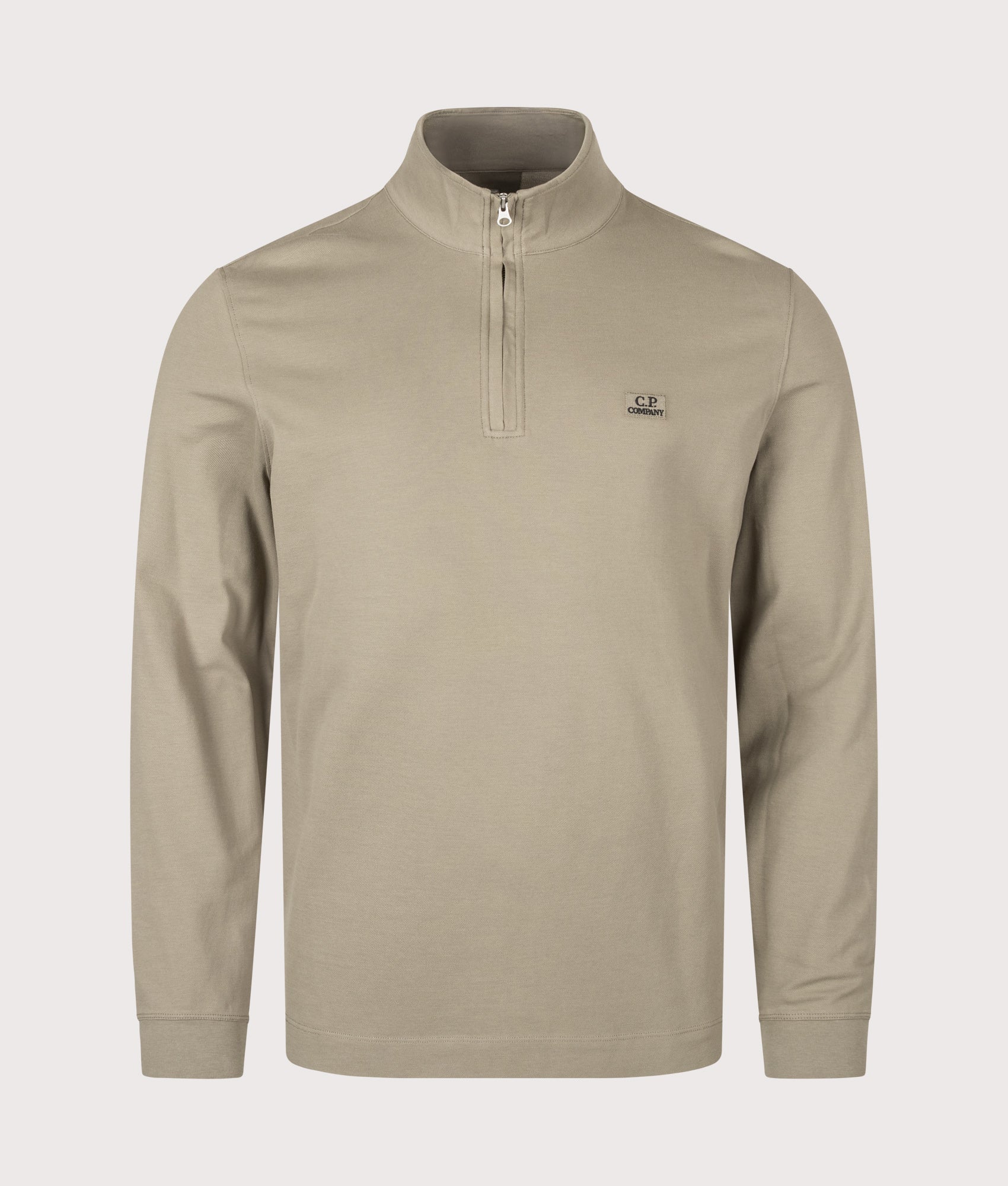 C.P. Company Stretch Piquet Quarter Zip Sweatshirt Fallen Rock