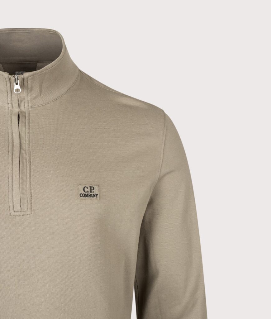 C.P. Company Stretch Piquet Quarter Zip Sweatshirt Fallen Rock