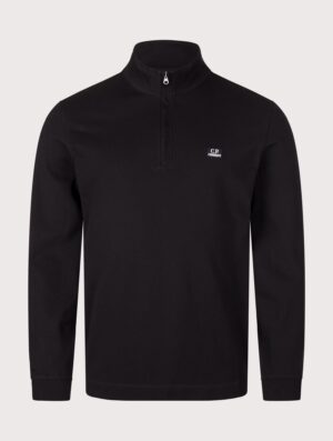 C.P. Company Stretch Piquet Quarter Zip Sweatshirt Black