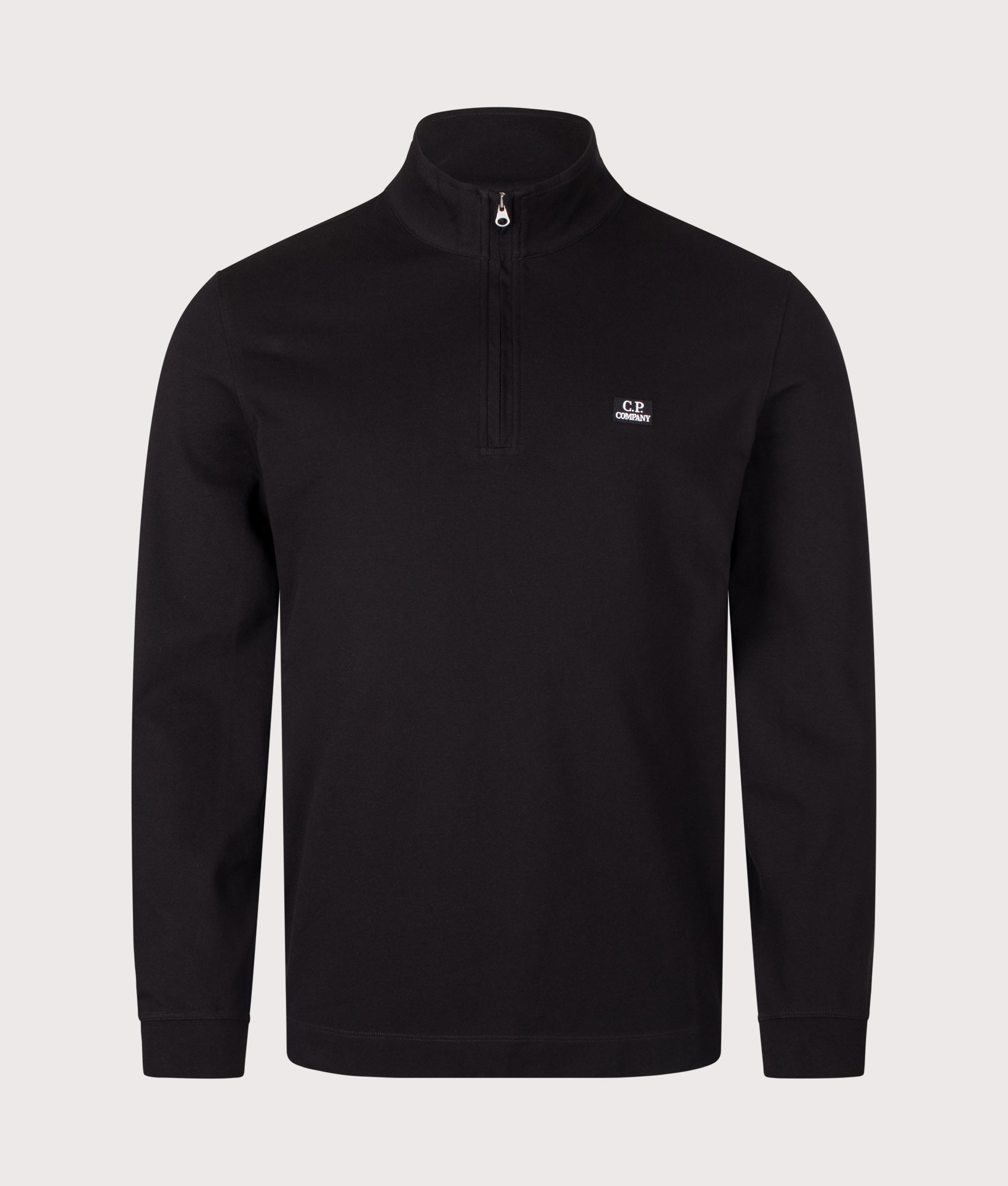 C.P. Company Stretch Piquet Quarter Zip Sweatshirt Black