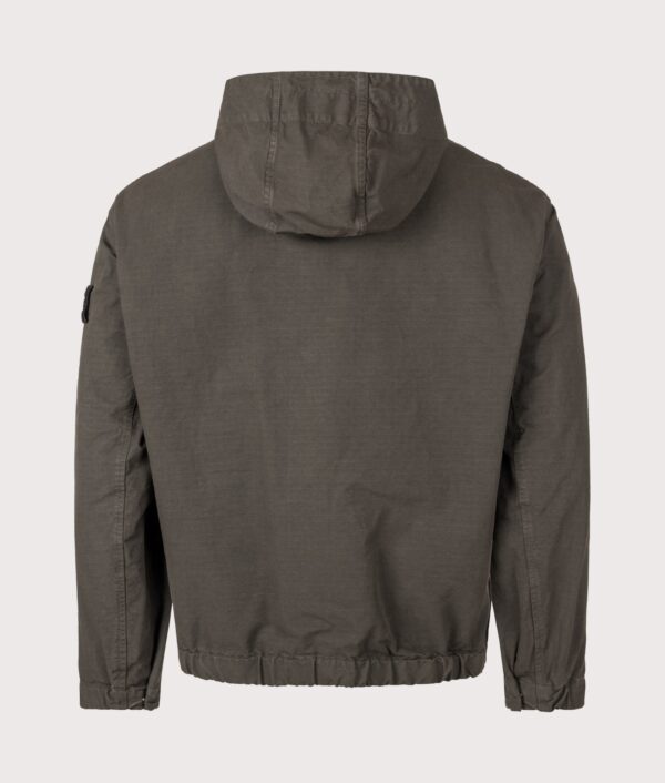 STONE ISLAND Comfort Fit Organic Cotton Ripstop Hooded Overshirt Coal Grey