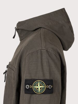 STONE ISLAND Comfort Fit Organic Cotton Ripstop Hooded Overshirt Coal Grey
