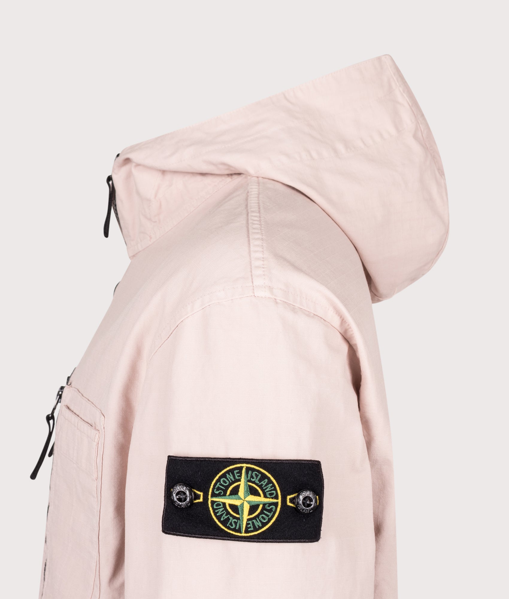 STONE ISLAND Comfort Fit Organic Cotton Ripstop Hooded Overshirt V0082 Antique Rose