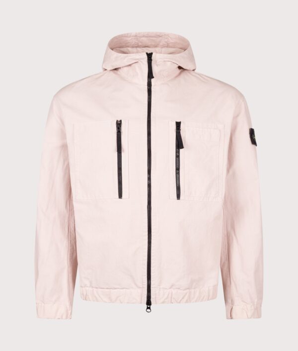 STONE ISLAND Comfort Fit Organic Cotton Ripstop Hooded Overshirt V0082 Antique Rose