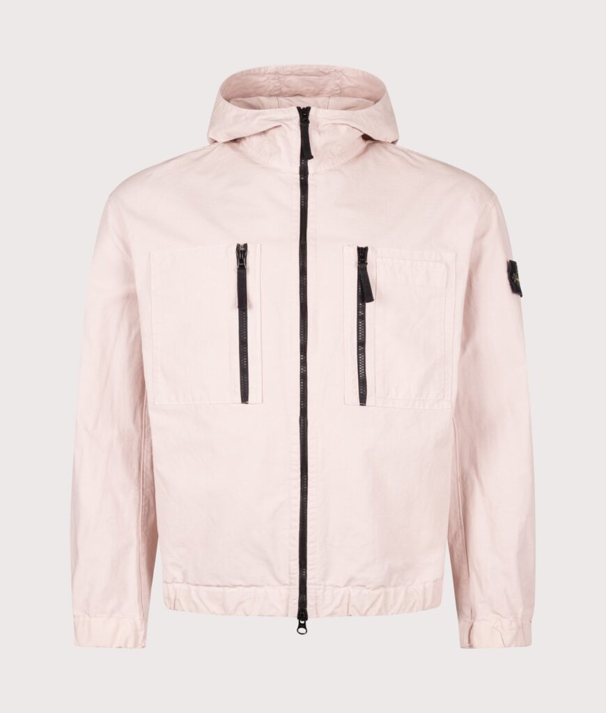 STONE ISLAND Comfort Fit Organic Cotton Ripstop Hooded Overshirt V0082 Antique Rose