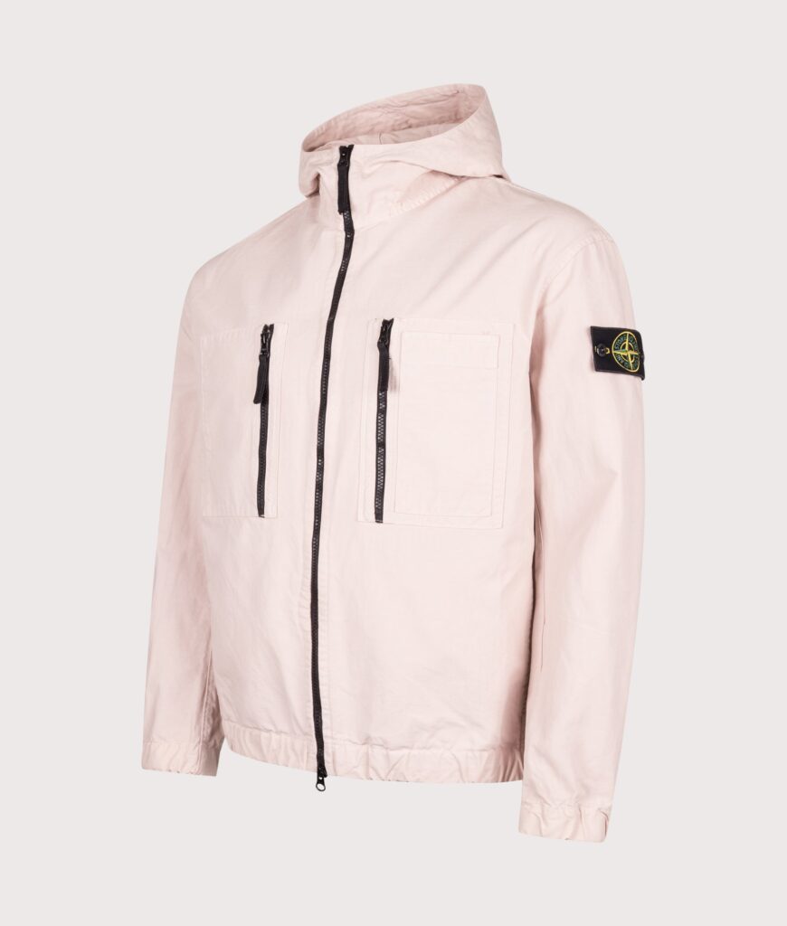 STONE ISLAND Comfort Fit Organic Cotton Ripstop Hooded Overshirt V0082 Antique Rose