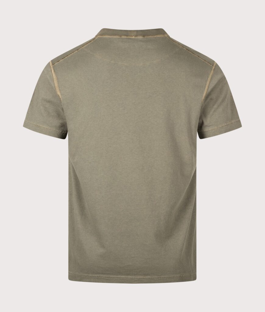 STONE ISLAND Slim Fit Organic Cotton 'FISSATO' Effect T-Shirt Military Green