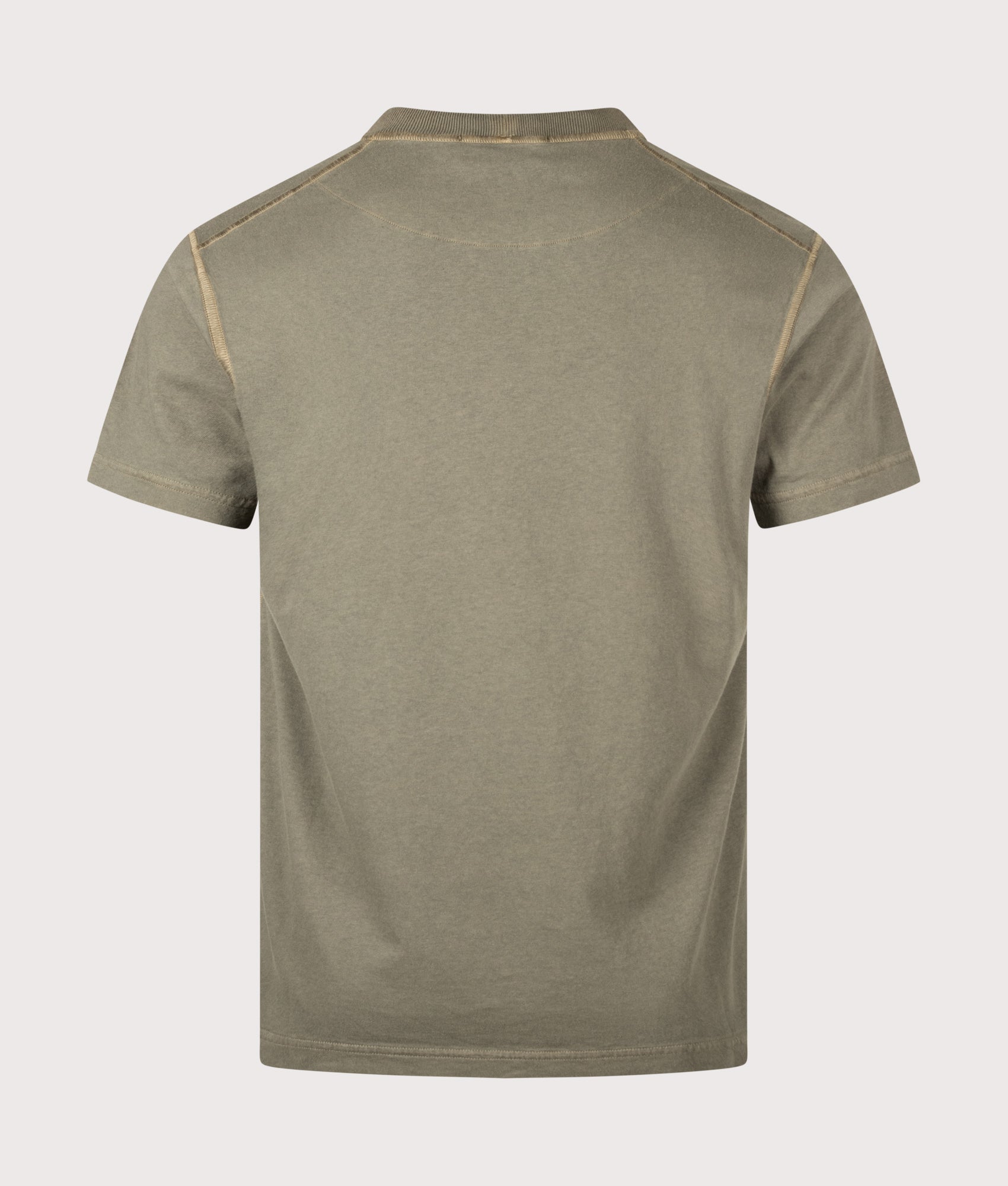 STONE ISLAND Slim Fit Organic Cotton 'FISSATO' Effect T-Shirt Military Green