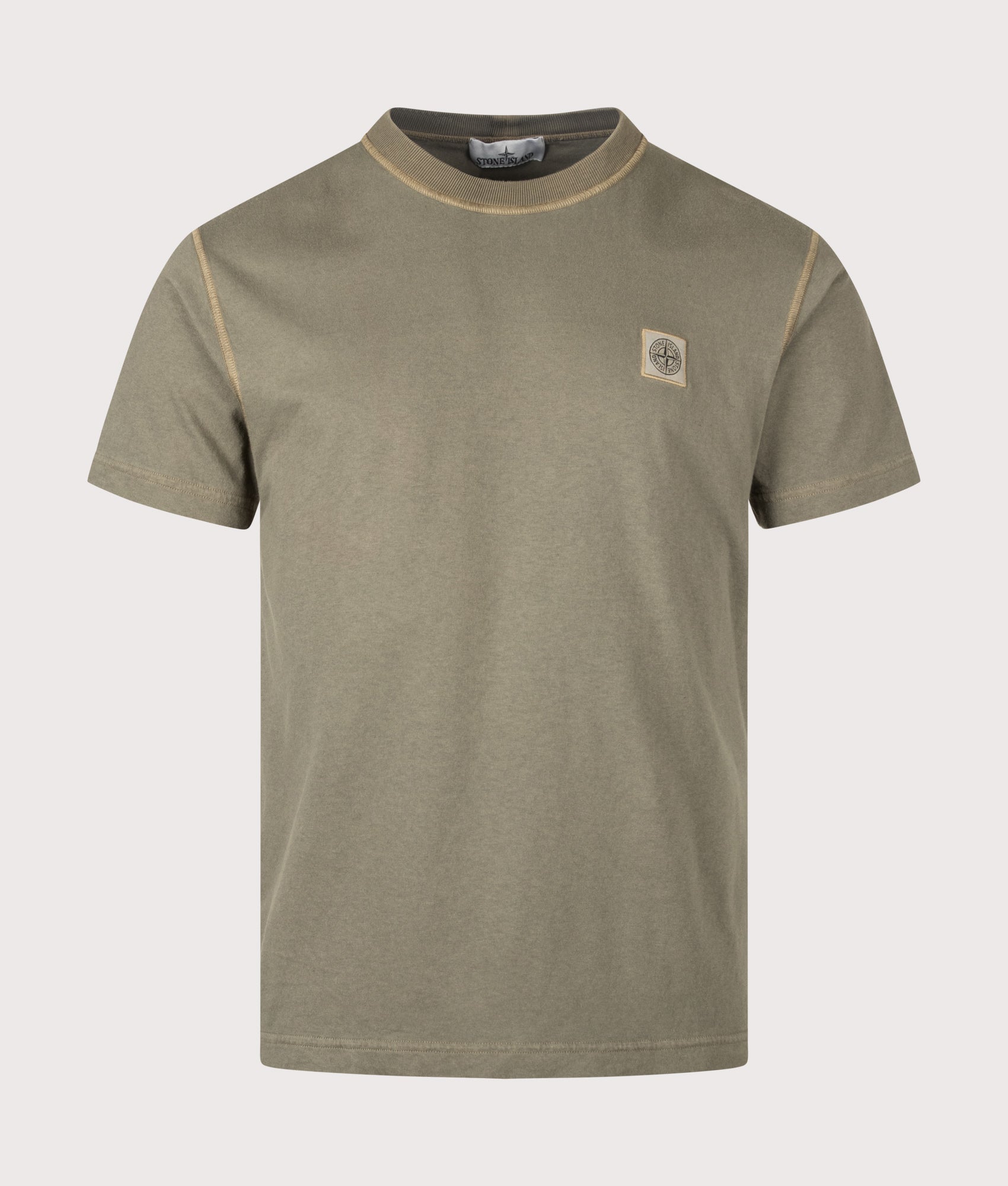 STONE ISLAND Slim Fit Organic Cotton 'FISSATO' Effect T-Shirt Military Green