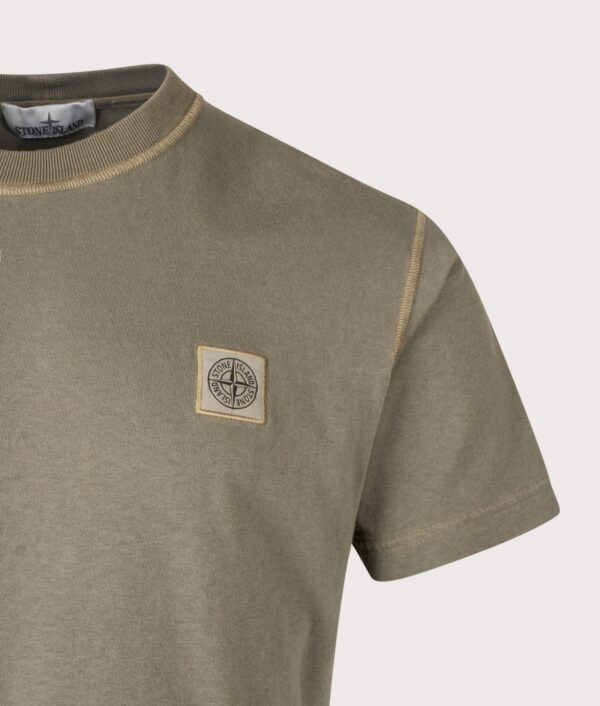 STONE ISLAND Slim Fit Organic Cotton 'FISSATO' Effect T-Shirt Military Green