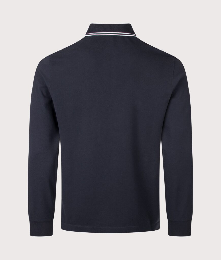 STONE ISLAND Slim Fit Long Sleeve Polo Shirt Navy Blue
