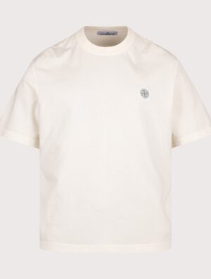STONE ISLAND Combed Organic Cotton Jersey T-Shirt Ivory