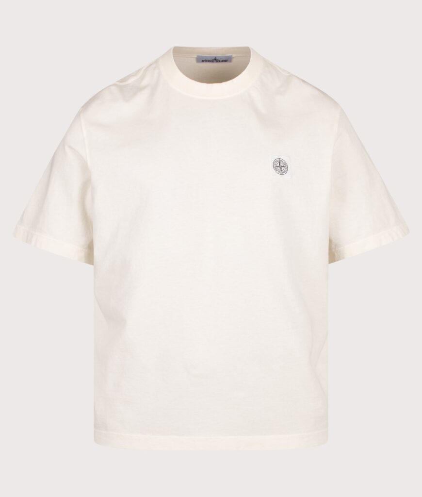 STONE ISLAND Combed Organic Cotton Jersey T-Shirt Ivory