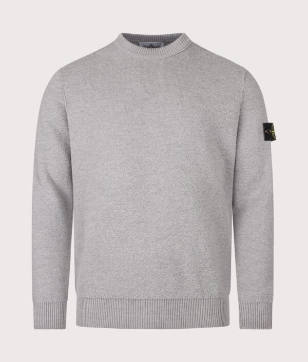 STONE ISLAND Loose Fit Pure RWS Wool Jumper Ash Grey