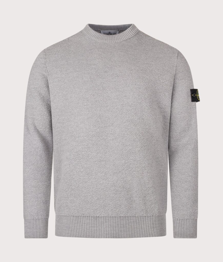 STONE ISLAND Loose Fit Pure RWS Wool Jumper Ash Grey