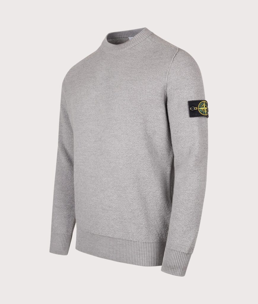 STONE ISLAND Loose Fit Pure RWS Wool Jumper Ash Grey