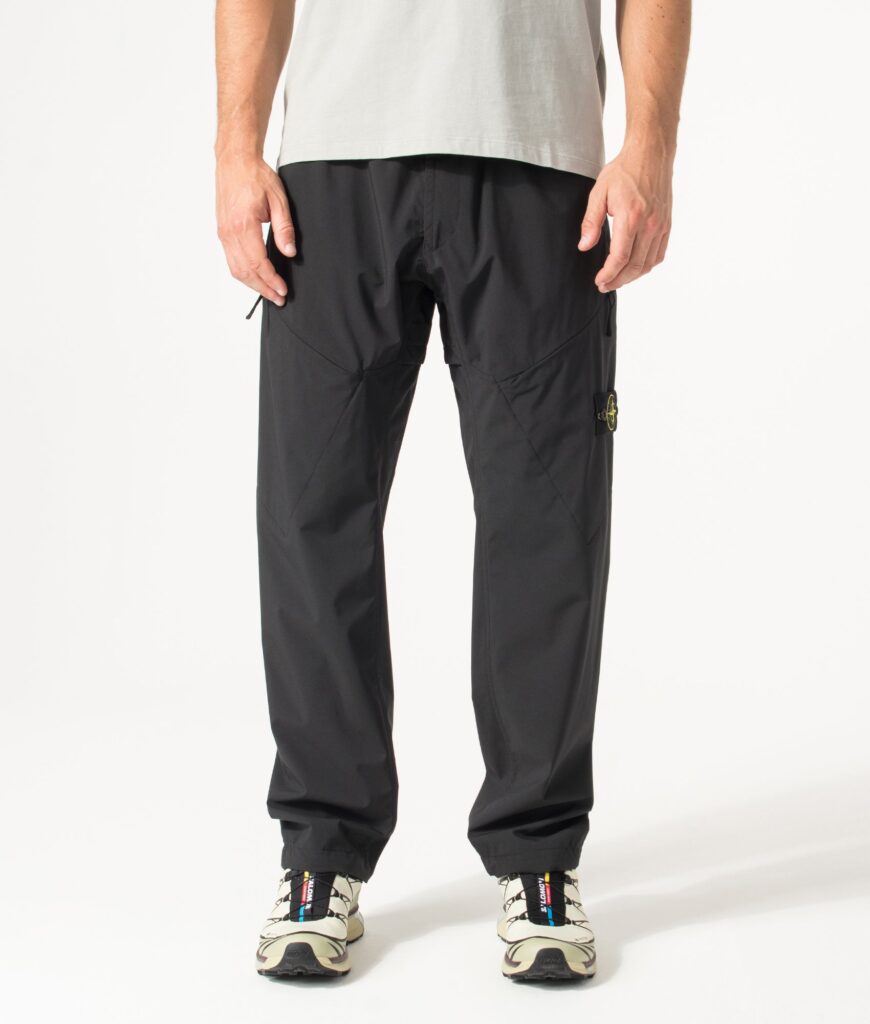 STONE ISLAND Regular Fit Soft Shell-R_E. Dye® Technology Trousers Black