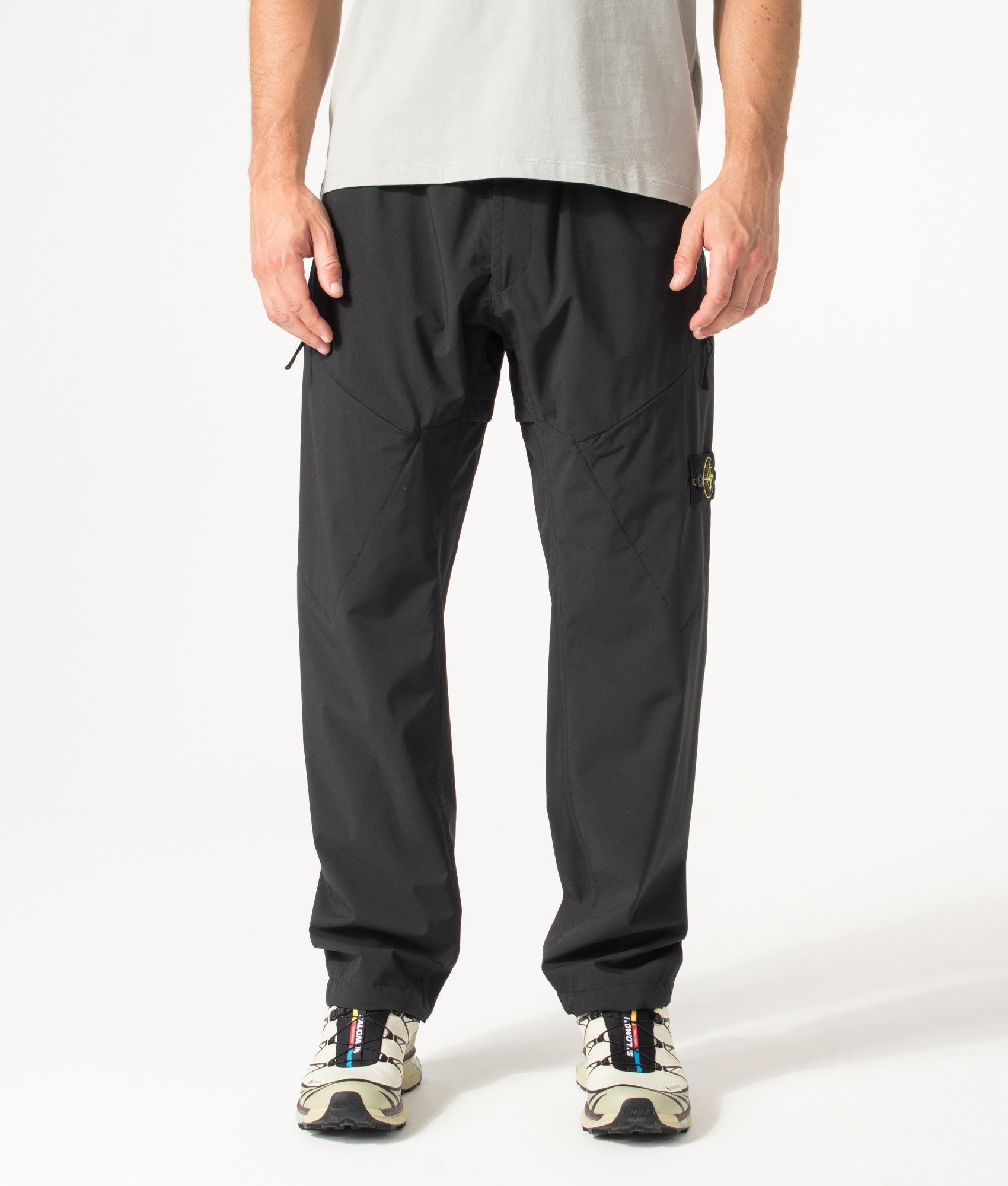 STONE ISLAND Regular Fit Soft Shell-R_E. Dye® Technology Trousers Black
