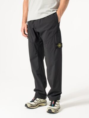 STONE ISLAND Regular Fit Soft Shell-R_E. Dye® Technology Trousers Black
