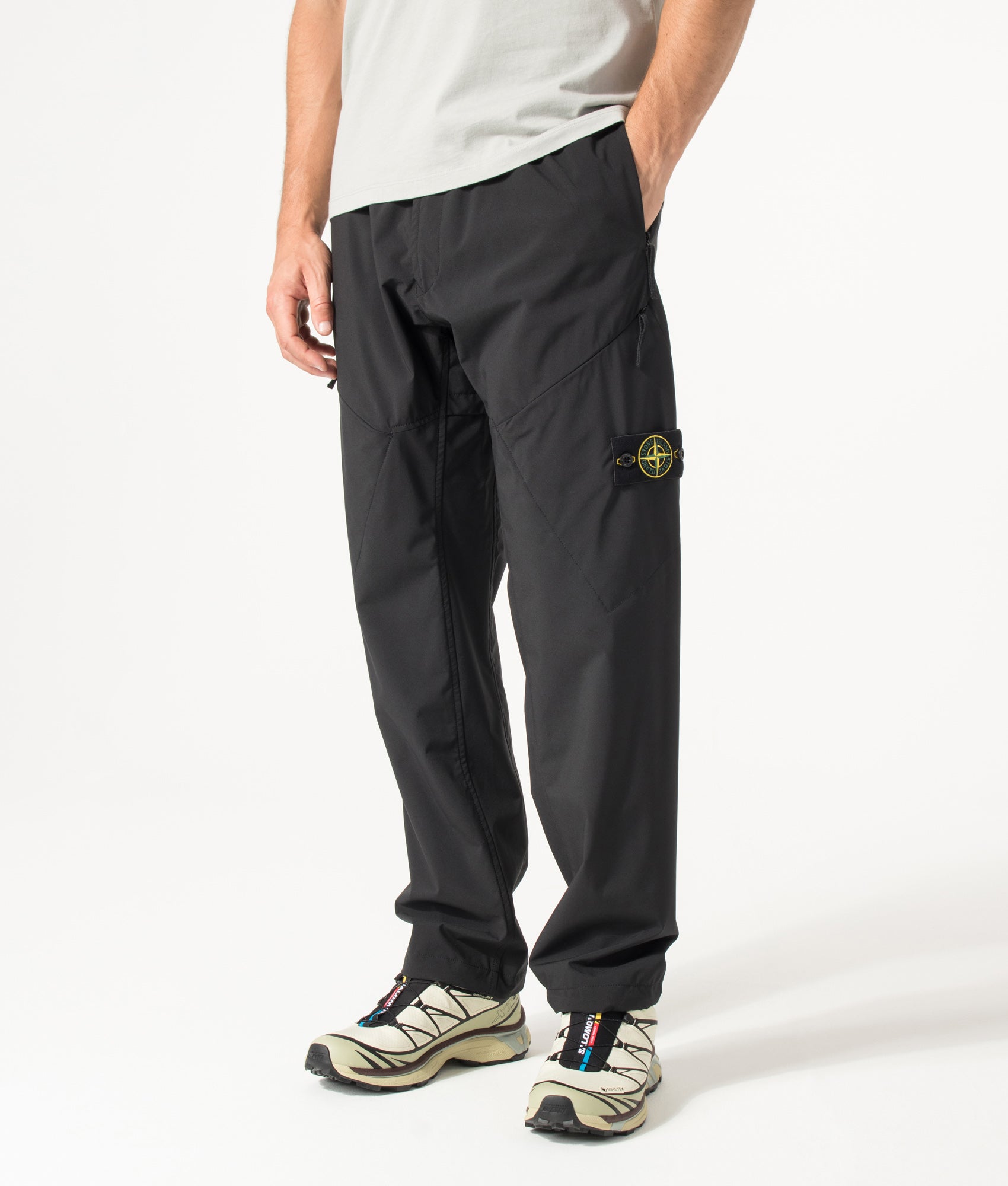 STONE ISLAND Regular Fit Soft Shell-R_E. Dye® Technology Trousers Black