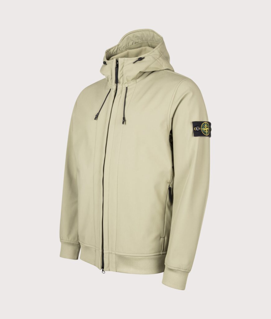 STONE ISLAND Soft Shell-R_E DYE® Technology Jacket Laurel Green