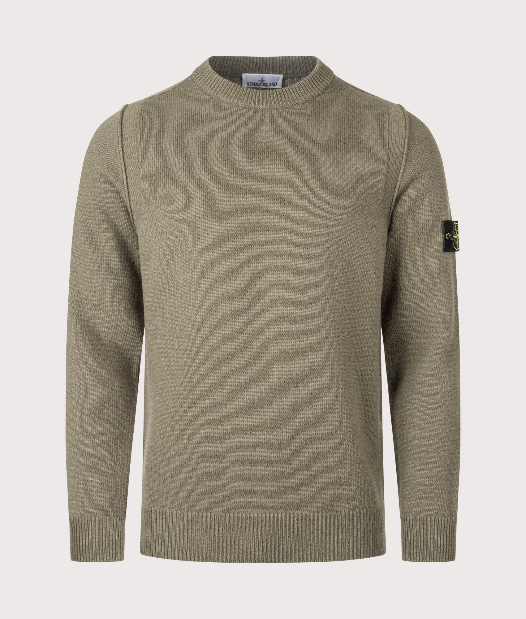 STONE ISLAND Lambswool Crewneck Jumper Military Green