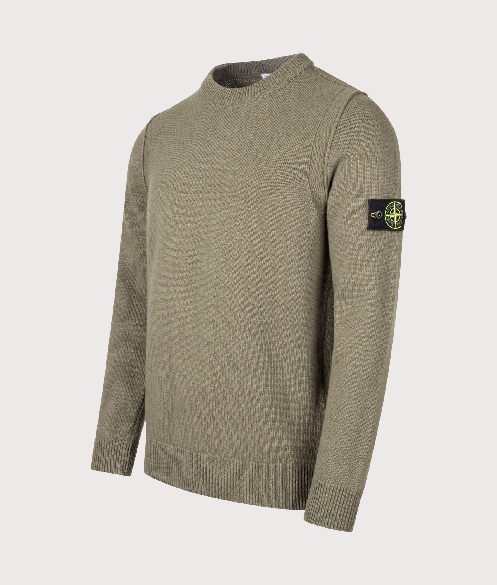 STONE ISLAND Lambswool Crewneck Jumper Military Green