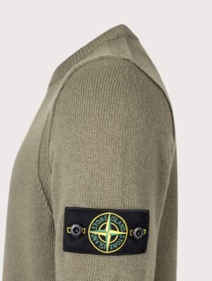 STONE ISLAND Lambswool Crewneck Jumper Military Green