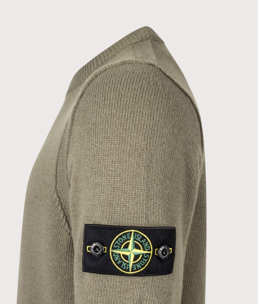 STONE ISLAND Lambswool Crewneck Jumper Military Green