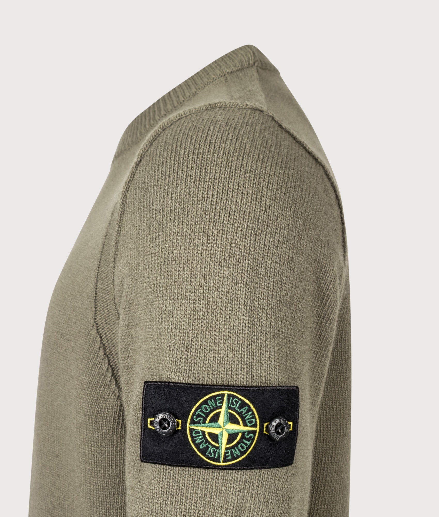STONE ISLAND Lambswool Crewneck Jumper Military Green