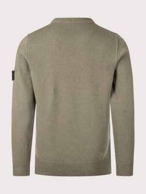 STONE ISLAND Lambswool Crewneck Jumper Military Green