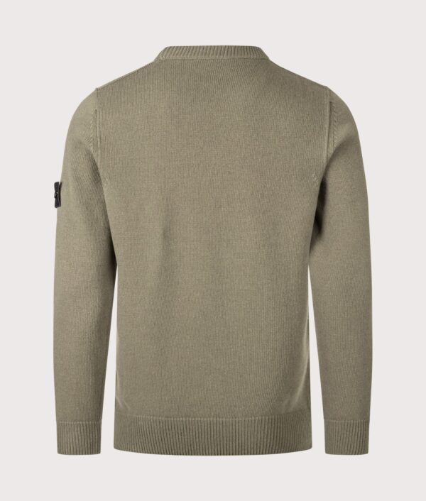 STONE ISLAND Lambswool Crewneck Jumper Military Green